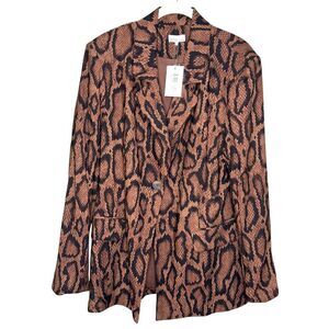 Danielle Bernstein Blazer Womens 10 Brown Snakeskin Shaped Jacket WeWoreWhat